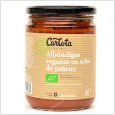CARLOTA ORGANIC ALBONDIGAS en salsa de tomate 425gr ECO VEGAN CARLOTA ORGANIC ALBONDIGAS en salsa de tomate 425gr ECO VEGAN