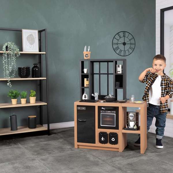 Smoby Cuisine Loft avec 32 accessoires, design industriel