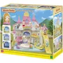Sylvanian Families - La Crèche Ensoleillée - Table de jeu interactive avec toboggan, piano, balançoire et bébé Lapin Béliers - Jouet bébé