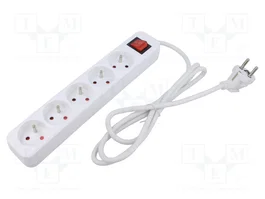 LANBERG Rallonge réseau 1,5 m, 5 prises, blanc