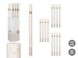 Arte Regal Canon à confetti Papillon 80 cm blanc Papier Carton Métal (Set de 24)