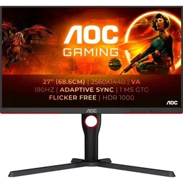 AOC Q27G3XMN/BK Moniteur Gaming 27 pouces QHD VA 165Hz FreeSync Premium HDR1000
