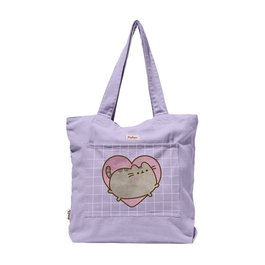 ERIK Sac shopping premium Moments Pusheen, avec fermeture à zip et poche extérieure, 100% coton, Dimensions 35x40x10 cm