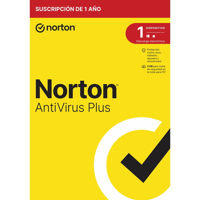 Norton Antivirus Plus 2 postes, version espagnole, protection en temps réel, gestionnaire de mots de passe, pare-feu intelligent, sauvegarde cloud Norton Antivirus Plus 2 postes, version espagnole, protection en temps réel, gestionnaire de mots de passe, pare-feu intelligent, sauvegarde cloud