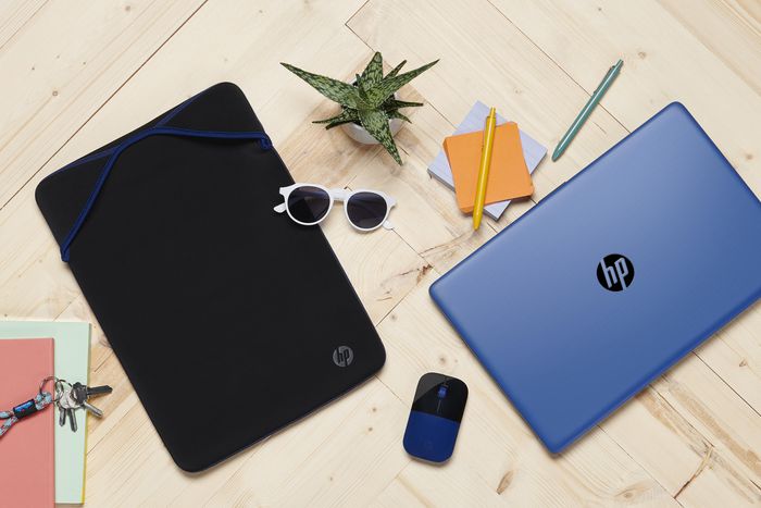 HP Housse de protection réversible en néoprène pour ordinateur portable 15,6 pouces - Protection contre les chocs et rayures - Design réversible bleu