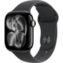 Apple Watch Series 11 GPS + Cellular - Boîtier en Aluminium Noir de Jais 42mm avec Bracelet Sport Noir (Taille M/L)
