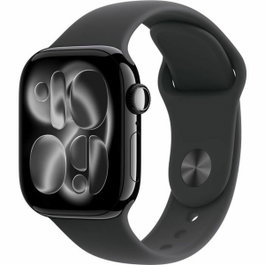 Apple Watch Series 11 GPS + Cellular 42mm Aluminium Noir Jais - Bracelet Sport Noir M/L