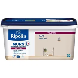 Ripolin - Peinture intérieure - Café au Lait - 2,5L - Velours - Haute Opacité - Lessivable - Rendement 25 m2 - Fabriquée en France