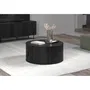 Trendteam RONIN Table basse ronde en MDF plaqué chêne noir cendré, Diamètre 80 cm Hauteur 36 cm, Livrée démontée
