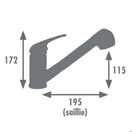 Edouard Rousseau BAGO - Mitigeur de cuisine chromé à douchette extractible avec 2 jets - Flexible inox 1,20 m