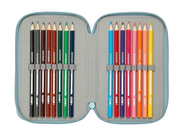 Safta - Plumier triple avec 37 pièces, dimensions 12.5 x 19.5 x 5.5 cm Safta - Plumier triple avec 37 pièces, dimensions 12.5 x 19.5 x 5.5 cm