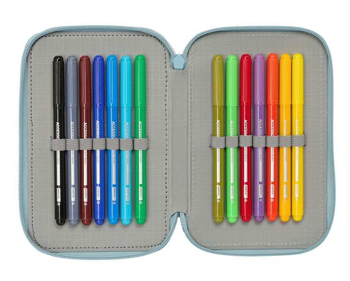 Safta - Plumier triple avec 37 pièces, dimensions 12.5 x 19.5 x 5.5 cm Safta - Plumier triple avec 37 pièces, dimensions 12.5 x 19.5 x 5.5 cm