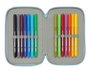 Safta - Plumier triple avec 37 pièces, dimensions 12.5 x 19.5 x 5.5 cm