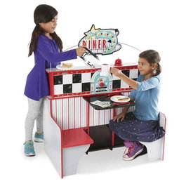 Melissa & Doug - Restaurante de Comidas - Restaurant de jeu pour enfant avec accessoires - Jeu d'imitation - Dimensions : 108x66x18 cm - Langue : Espagnol