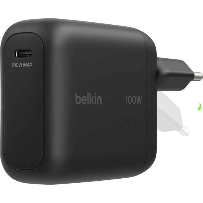 Belkin BoostCharge 100W USB-C GaN Fold.Plug Black WCH025kqBK