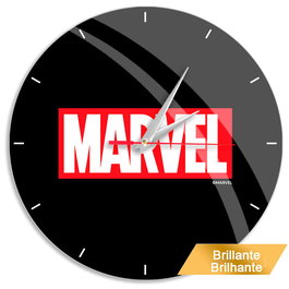 ERT GROUP Horloge Murale Marvel avec Cadran Réfléchissant 30,5 cm - Mécanisme Silencieux, Aiguilles en Métal - Fonctionne sur Pile AA