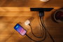 Verbatim Chargeur GaN 65 W avec câble rétractable, USB-C et USB-A, Noir