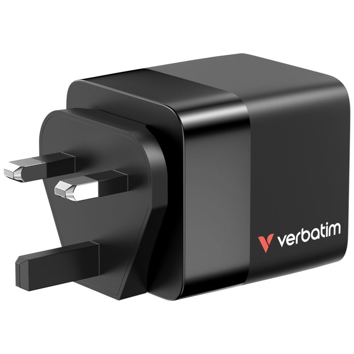 Verbatim Chargeur 65W 2 Ports avec Câble Rétractable - Black