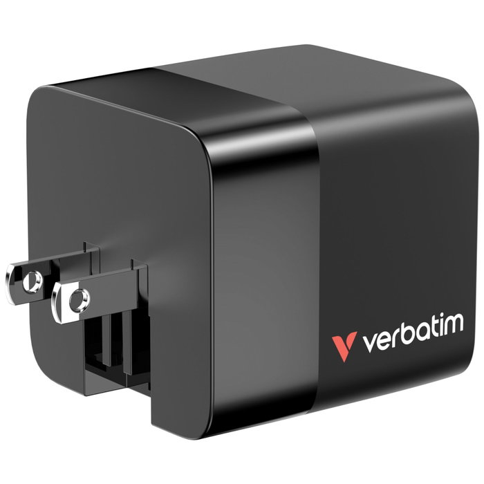 Verbatim Chargeur 65W 2 Ports avec Câble Rétractable - Black