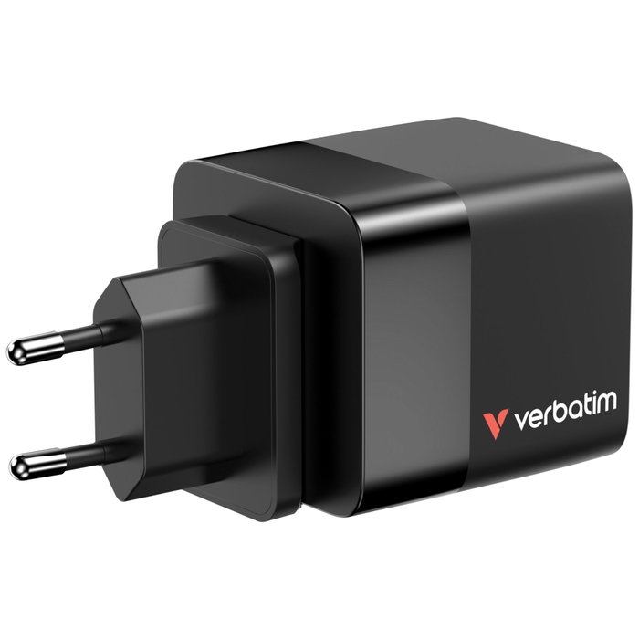 Verbatim Chargeur 65W 2 Ports avec Câble Rétractable - Black