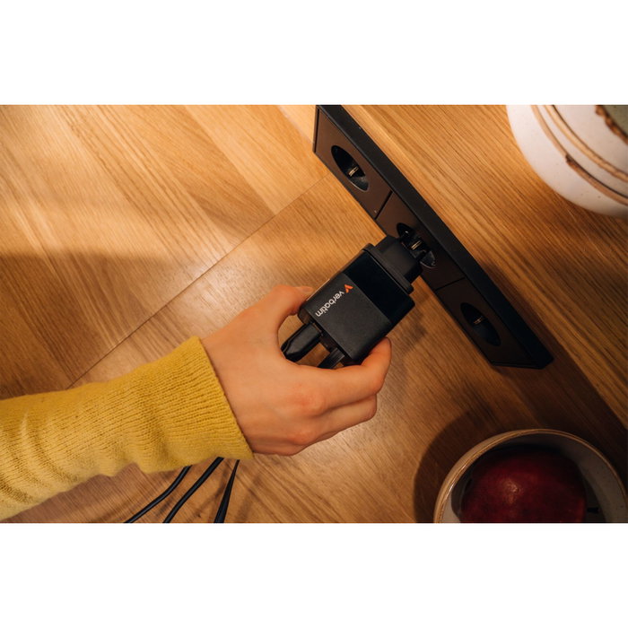 Verbatim Chargeur 65W 2 Ports avec Câble Rétractable - Black