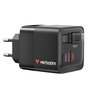 Verbatim Chargeur 65W 2 Ports avec Câble Rétractable - Black