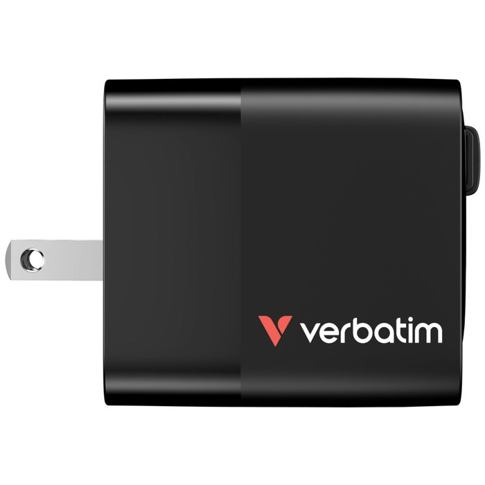 Verbatim Chargeur 65W 2 Ports avec Câble Rétractable - Black