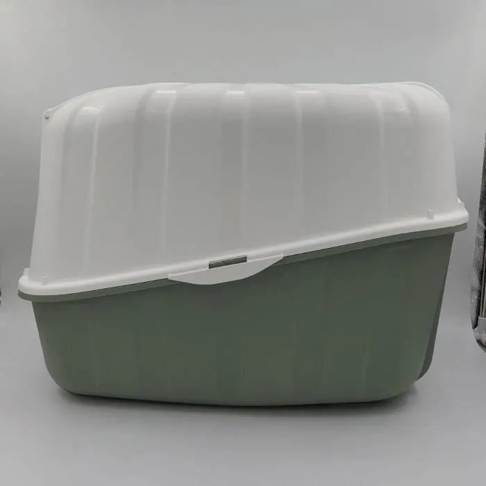 Aime Vicky - Maison de toilette pour chat avec porte battante transparente, filtre et pelle à litière - 54 * 39 * 39 cm