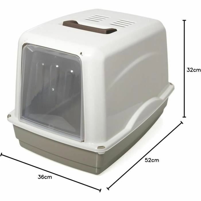 Aime Maison de toilette Vicky pour Chat, Beige et taupe Aime Maison de toilette Vicky pour Chat, Beige et taupe