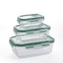 Quid Set 3 Récipients Hermétiques en Verre Minimal 1800 ml - 800 ml - 330 ml