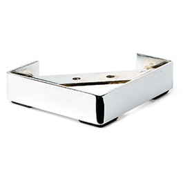 Q&Q Pata Metalica Malone H36 Pied pour Canapé/Meuble en Métal Finition Chrome 130x130 mm