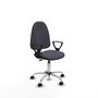 PIQUERAS Y CRESPO Chaise de bureau Algarra, tissu gris foncé, base chromée