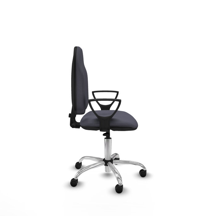 PIQUERAS Y CRESPO Chaise de bureau Algarra, tissu gris foncé, base chromée