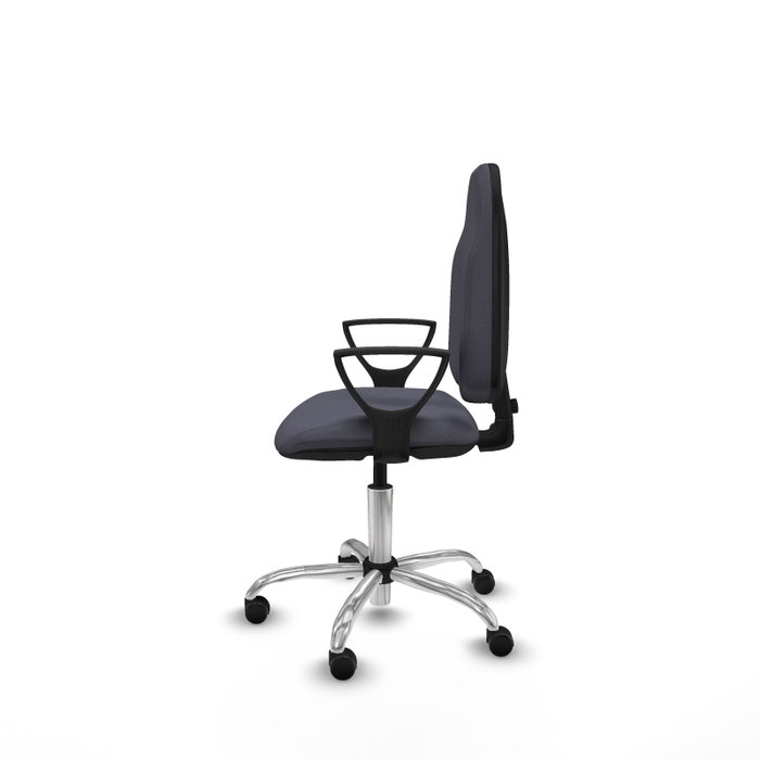 PIQUERAS Y CRESPO Chaise de bureau Algarra, tissu gris foncé, base chromée
