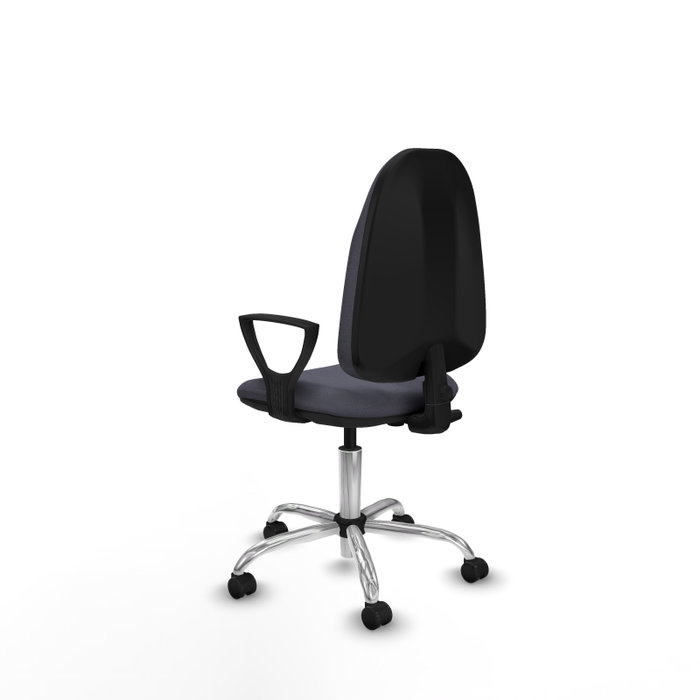 PIQUERAS Y CRESPO Chaise de bureau Algarra, tissu gris foncé, base chromée