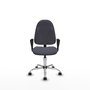 PIQUERAS Y CRESPO Chaise de bureau Algarra, tissu gris foncé, base chromée