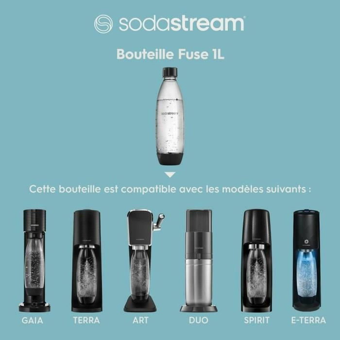 Sodastream Bouteille Fuse Métal 1L Compatible Lave-vaisselle