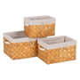 Set de basket Naturel Bois Tissu 39,5 x 30 x 24 cm (3 Unités)