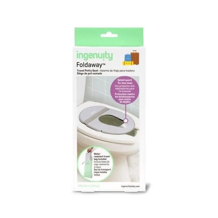 Ingenuity - Réducteur de toilette universel pliable pour enfant et bébé, sac de rangement inclus, idéal pour voyage et déplacement