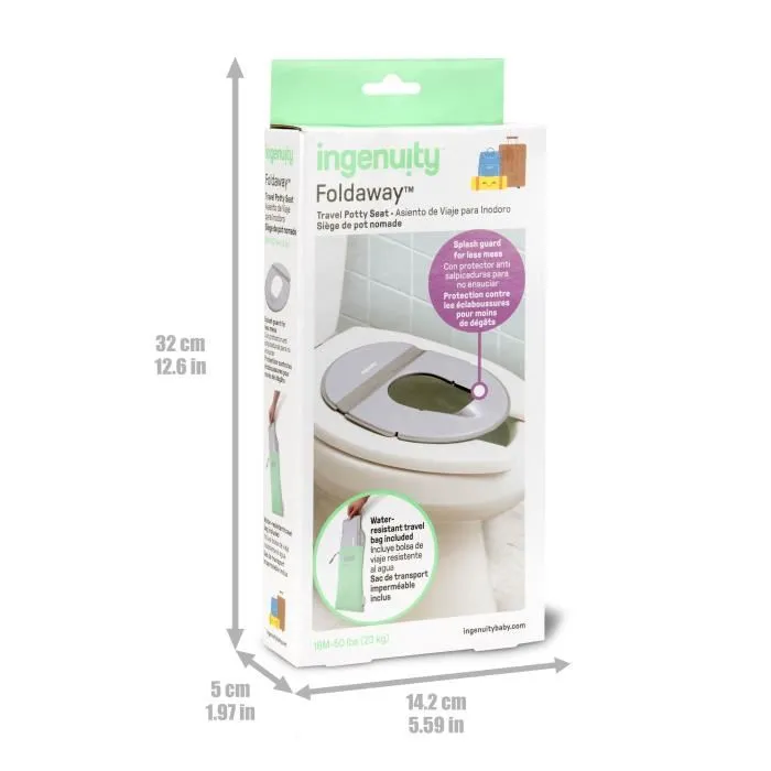 Ingenuity - Réducteur de toilette universel pliable pour enfant et bébé, sac de rangement inclus, idéal pour voyage et déplacement