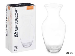 GIFTDECOR Vase en Cristal Col Étroit 26cm Transparente