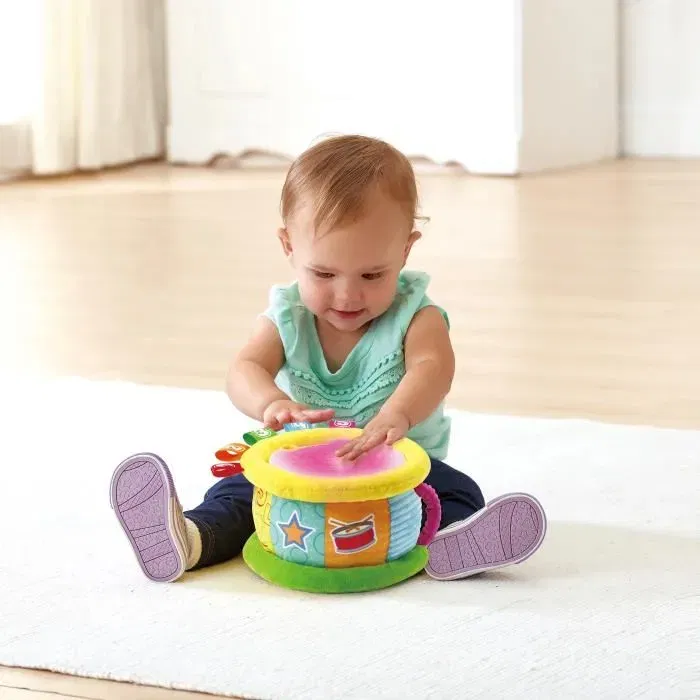 Vtech Baby Tambour Lumi Magique - Jouet musical bilingue avec sons et lumières pour enfants 6-36 mois - 100+ chansons, réglage volume, piles AA incluses