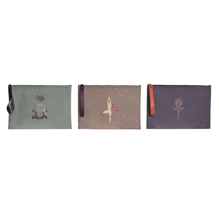 Trousse de toilette DKD Home Decor Marron Vert Bordeaux (3 Unités)