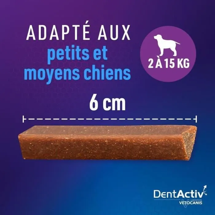 Vetocanis DentActiv 12 Mini Bâtonnets Hygiène Bucco-Dentaire au Poulet pour Chien 2-15kg Vetocanis DentActiv 12 Mini Bâtonnets Hygiène Bucco-Dentaire au Poulet pour Chien 2-15kg