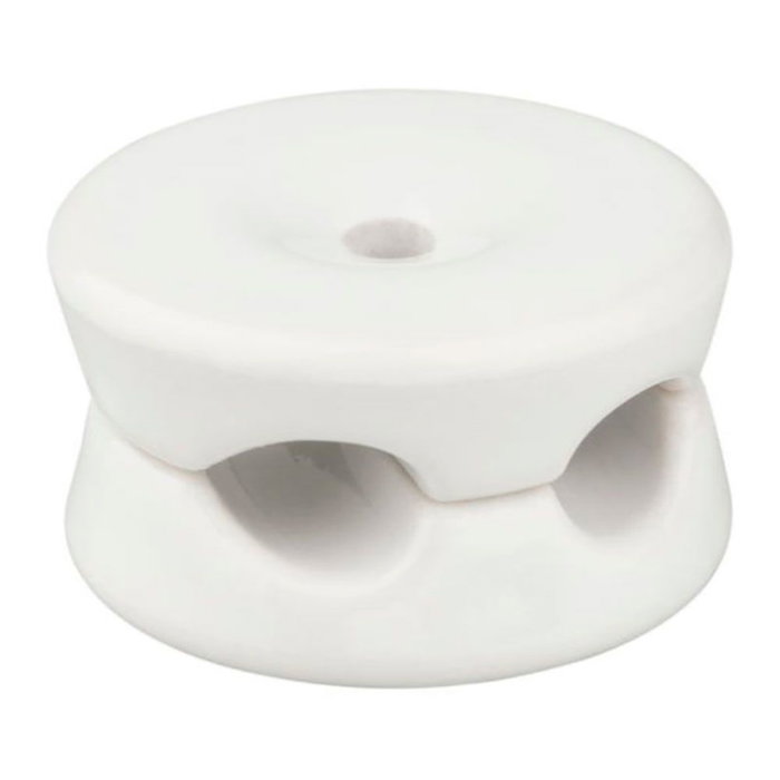 F-Line Sujetacables porcelane rond double blanc 5 pcs Ø32 x 18,6 mm avec 2 trous Ø8 mm pour câble tubulaire et torsadé F-Line Sujetacables porcelane rond double blanc 5 pcs Ø32 x 18,6 mm avec 2 trous Ø8 mm pour câble tubulaire et torsadé