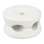 F-Line Sujetacables porcelane rond double blanc 5 pcs Ø32 x 18,6 mm avec 2 trous Ø8 mm pour câble tubulaire et torsadé