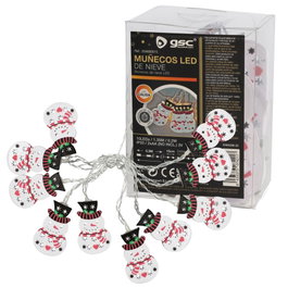 Bambasy Guirlande de bonshommes de neige LED 1,35 m, Lumière chaude