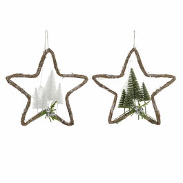 Décorations de Noël DKD Home Decor Rotin (2 pcs) (43 x 10 x 43 cm)