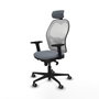 Piqueras y Crespo Chaise de Bureau 2D036G2 Gris avec Appui-tête
