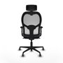 Piqueras y Crespo Chaise de Bureau 2D036G2 Gris avec Appui-tête